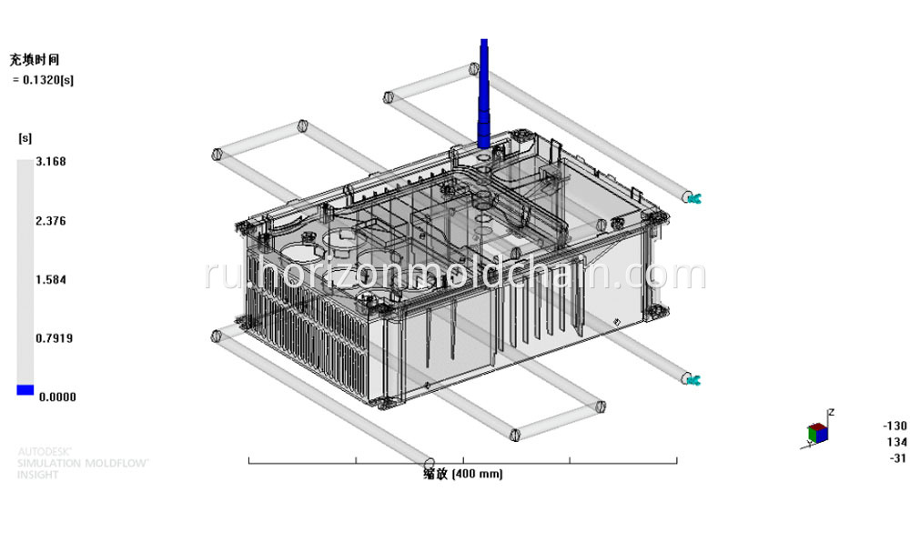 Analysis of the mold flow of household appliance shells